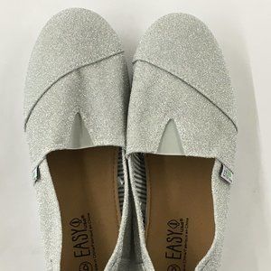 Women's Silver Slip-on Flats